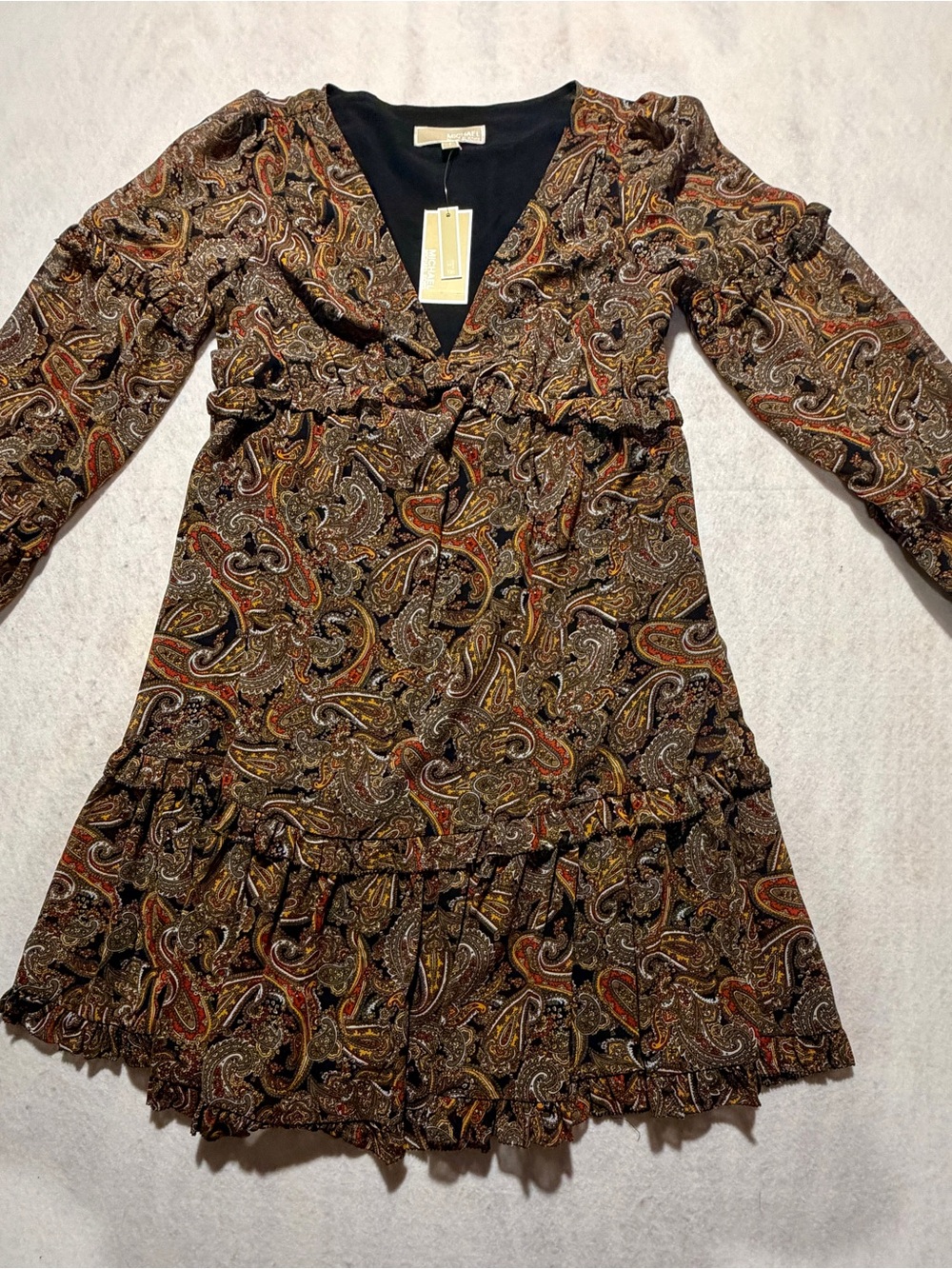 NWT Michael Kors Sienna Paisley Smock Mini Dress Size S